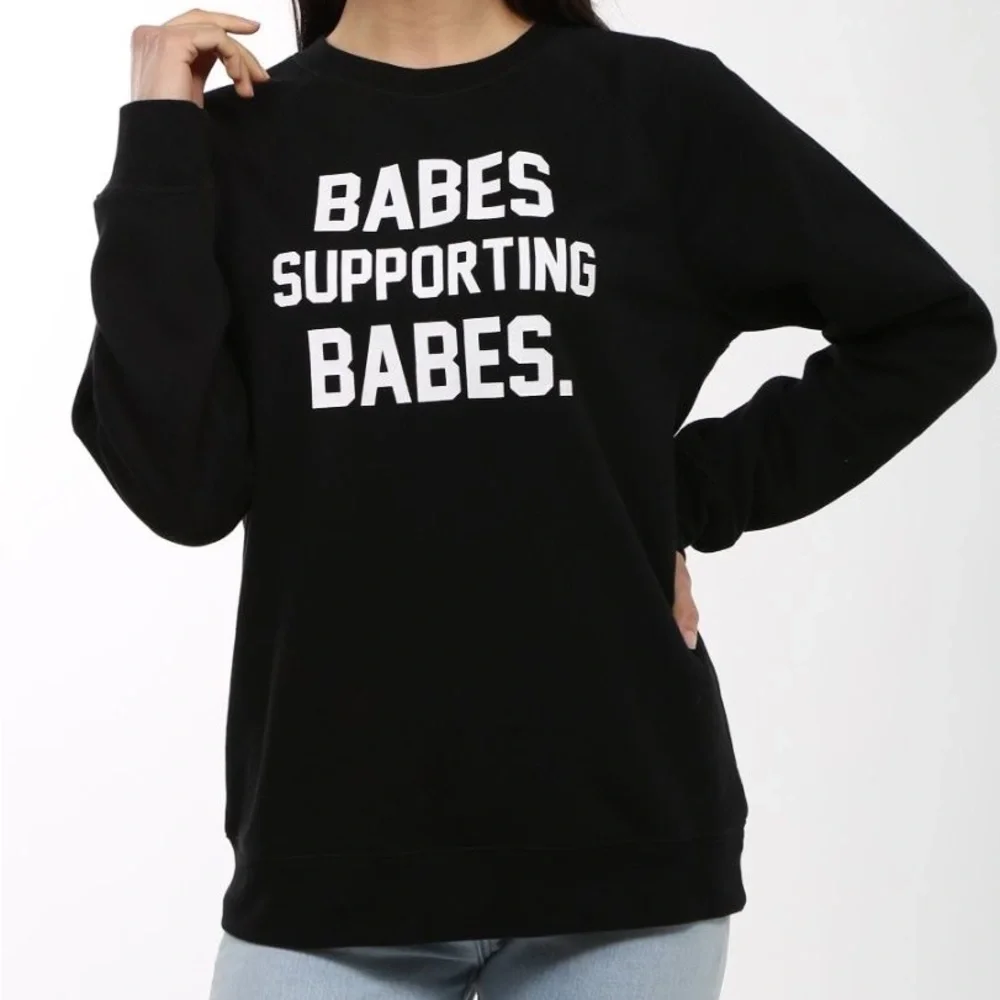 SOLD! NWT: Babes Supporting Babes Sweatshirt by Brunette The Label XS/S - Picture 8 of 10